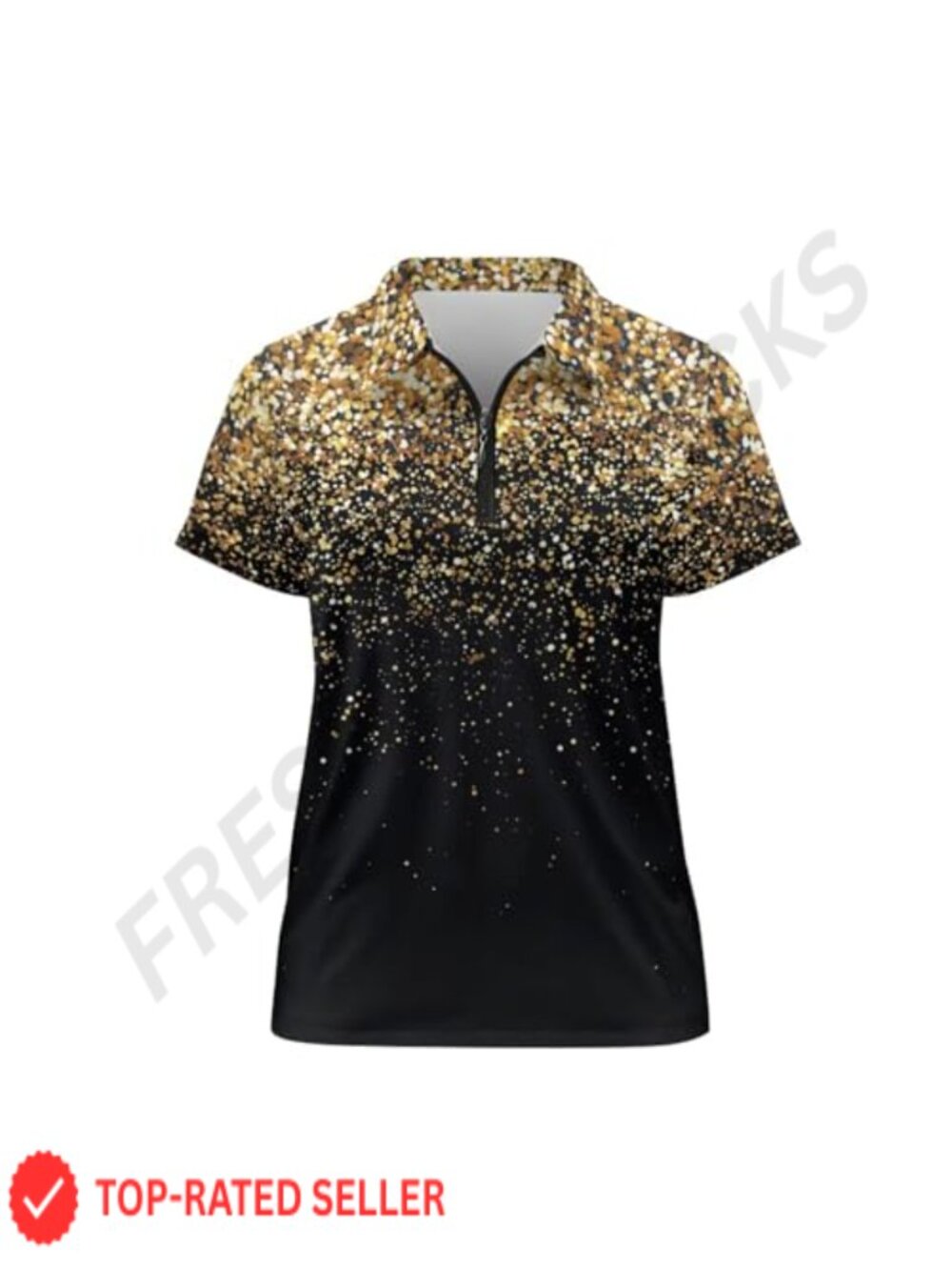 Women's Golf Polo Quarter Zip Short Sleeve Quick Dry Athletic Shirt
